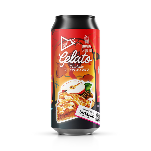 Funky Fluid - Gelato: Szarlotka - Apple & Cinnamon Ice Cream Sour - 5.5% - 500ml Can