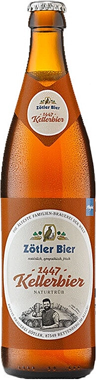 Zotler - 1447 Kellerbier - Unfiltered Lager - 4.9% - 500ml Bottle
