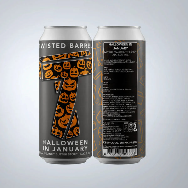 Twisted Barrel - Halloween In January - Peanut Butter Imperial Stout - 8% - 440ml Can
