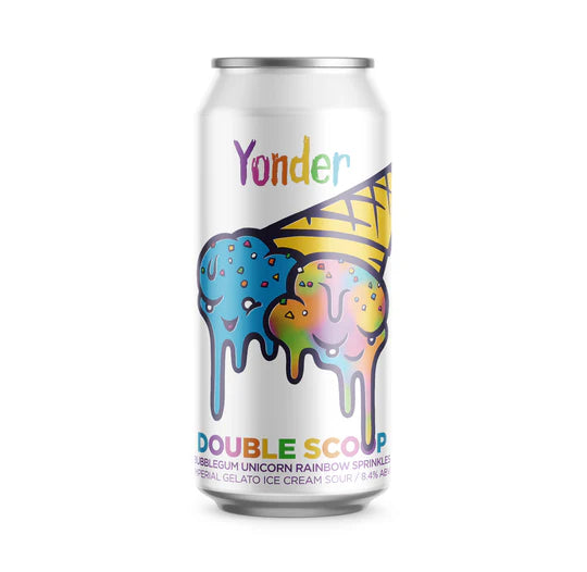 Yonder - Double Scoop - Bubblegum Unicorn Rainbow Sprinkles - Imperial Gelato Ice Cream Sour - 8.4% - 440ml Can