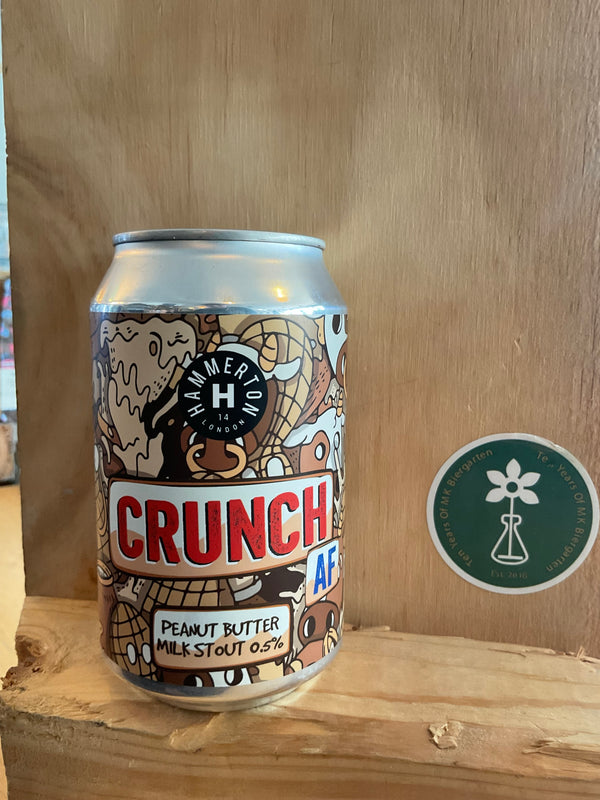Hammerton - Crunch AF -Peanut Butter Milk Stout - 0.5% - 330ml Can.