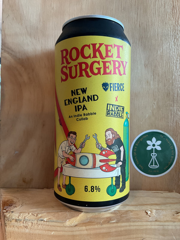Indie Rabble x Fierce - Rocket Surgery - New England IPA - 6.8% - 440ml Can