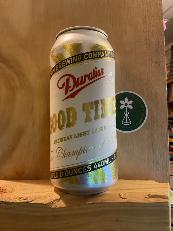 Duration - Good Times - G.F American Style Lager - 4.2% - 440ml Can
