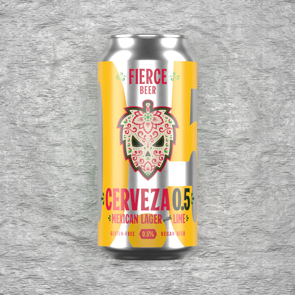 Fierce - Cerveza 0.5 - Mexican Lager with Lime - Gluten-Free, Alcohol-Free - 0.5% - 440ml Can