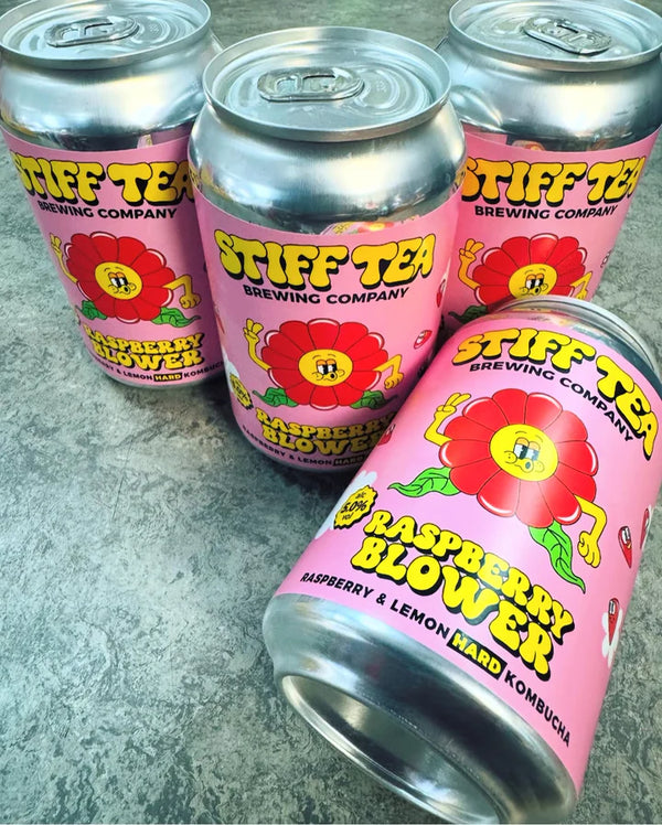 Stiff Tea - Raspberry Blower - Raspberry & Lemon Hard Kombucha - 5% - £