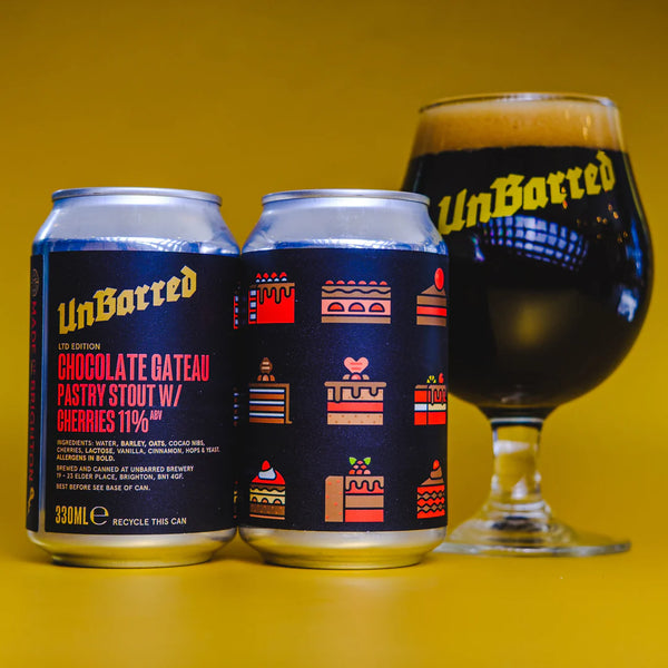 Unbarred - Chocolate Gateau Pastry Stout With Cherries - 11% 330ML Can LTD Edition