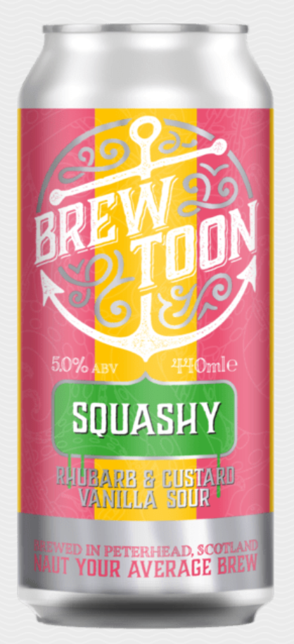 Brew Toon - Squashy - Rhubarb & Custard Vanilla Sour - 5% - 440ml Can.