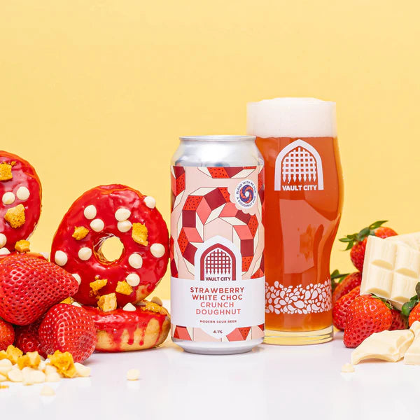 Vault City - Strawberry White Choc Crunch Doughnut - Pastry Sour - 4.1% - 440ml Can