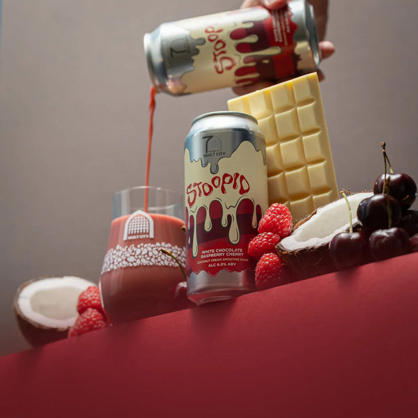 Vault City - Stoopid - White Chocolate Raspberry Cherry Coconut Cream Smoothie - Sour - 6% - 440ml Can