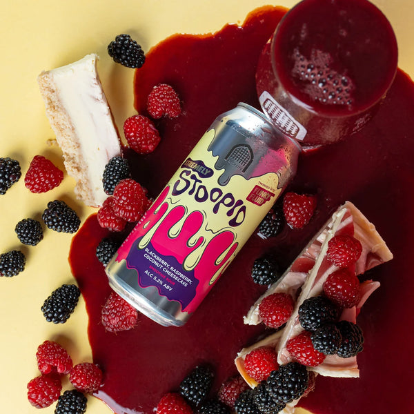 Vault City x Funky Fluid - Xtremely Stoopid - Blackberry, Raspberry, Coconut Cheesecake Smoothie Sour - 5.2% - 440ml Can
