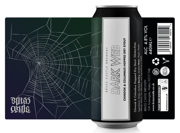 Brass Castle - Dark Web - Gluten-Free Hopped Dry Stout - 4.8% - 440ml Can