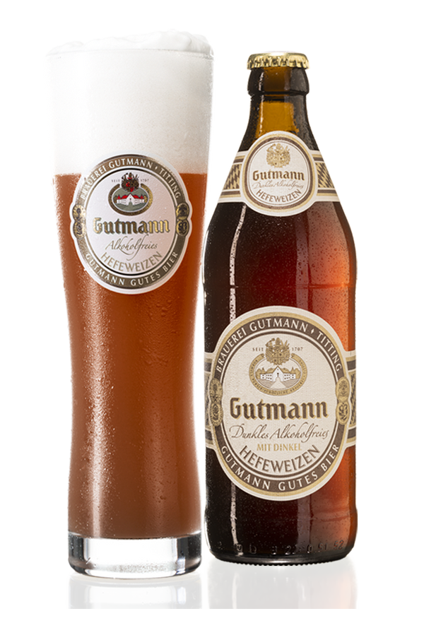 Gutmann - Hefeweizen Dunkel Alkoholfrei - Alcohol-Free Dark Wheat Beer - 0.5% - 500ml Bottle