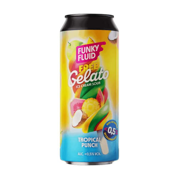 Funky Fluid - Free Gelato: Tropical Punch - Alcohol-Free Ice Cream Sour - 0.5% - 500ml Can