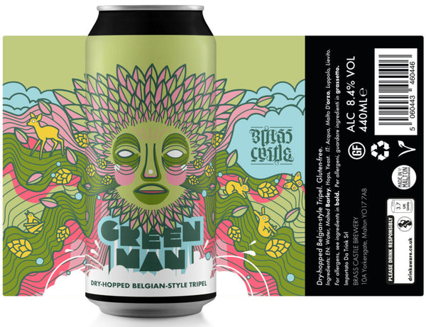 Brass Castle - Green Man - Gluten Free Dry-Hopped Belgian Style Tripel - 8.4% - 440ml Can