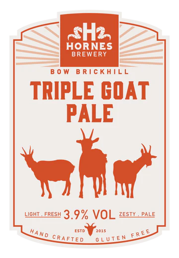 Hornes - Triple Goat: Pale - Gluten-Free - 3.9% - 500ml Bottle