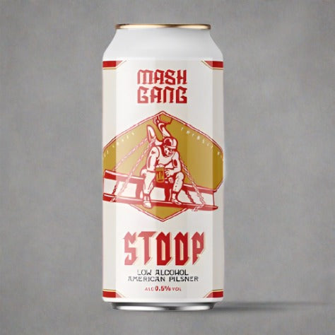 Mash Gang - Stoop - Alcohol Free Lager - 0.5% - 440ml Can