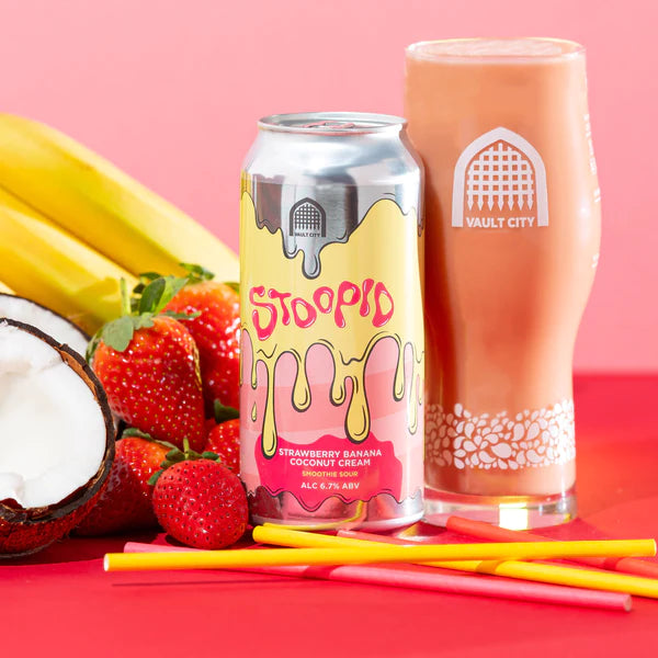 Vault City - Stoopid - Strawberry, Banana, Coconut Cream Smoothie Sour - 6.7% - 440ml Can