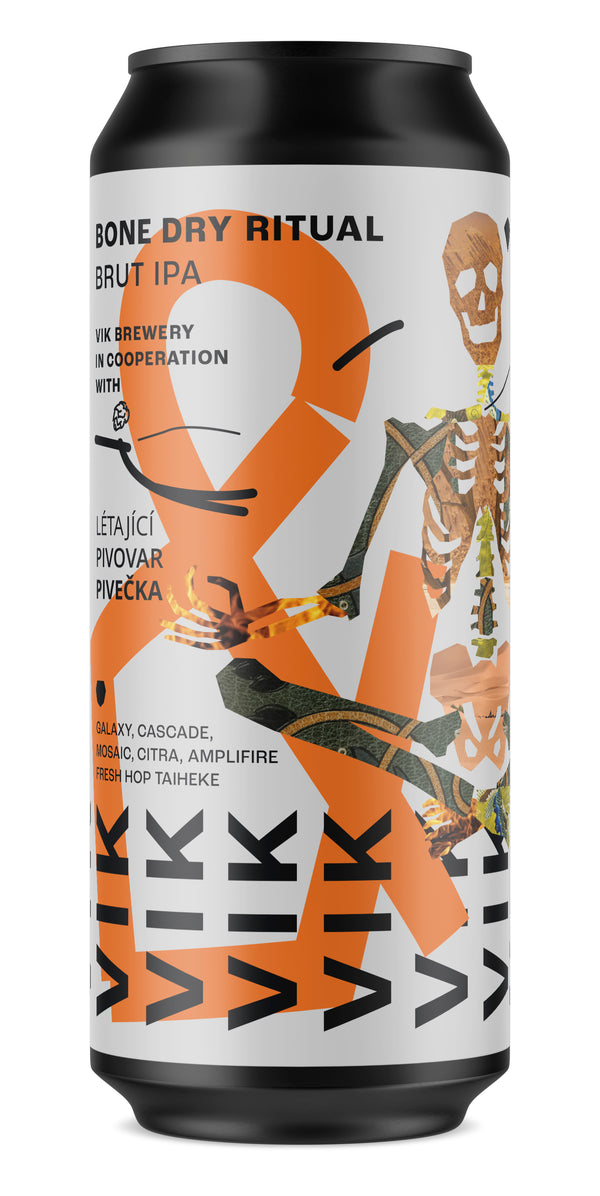 Vik x Pivecka - Bone Dry Ritual - Brut IPA - 6.6% - 500ml Can